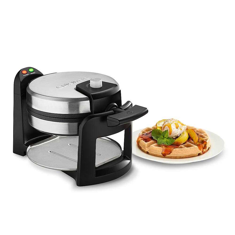 Alt View 15. Cuisinart - Round Flip Belgian Waffle Maker - Silver.