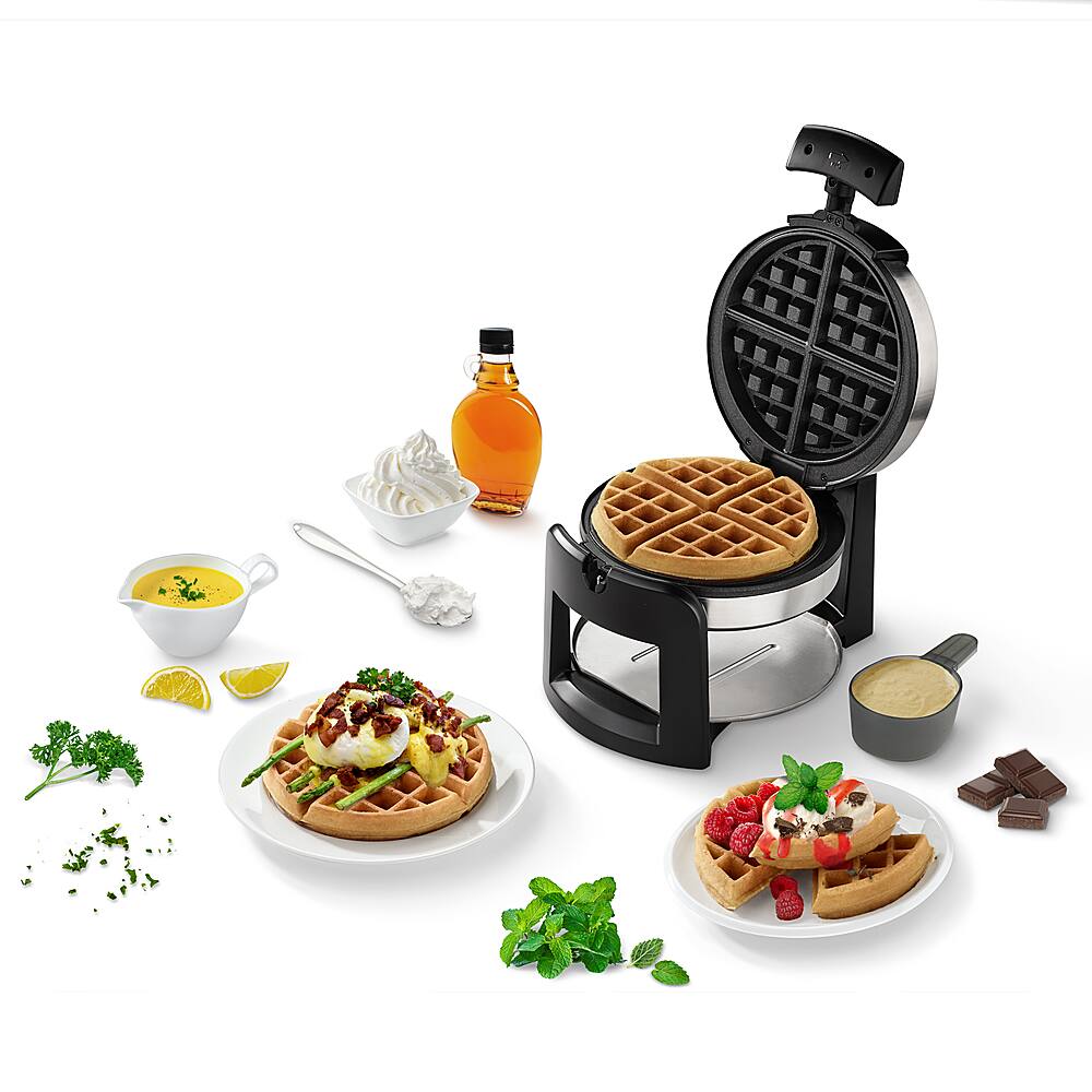 Alt View 17. Cuisinart - Round Flip Belgian Waffle Maker - Silver.
