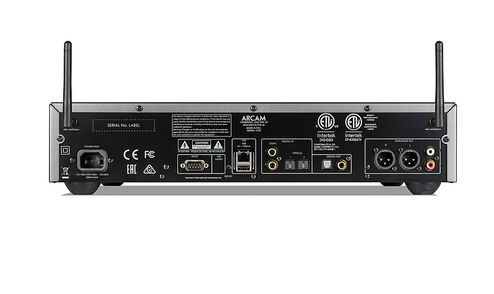 Back View: Arcam - ST60 Audiophile Networked Audio Streamer - Gray