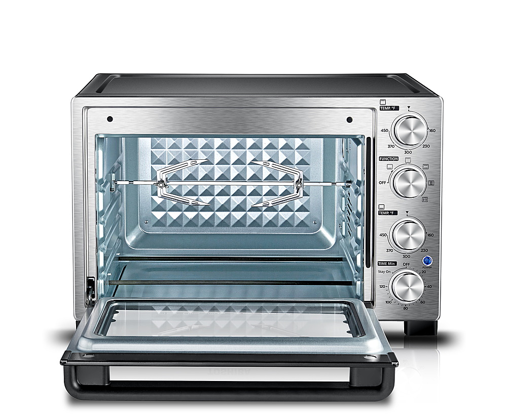 Angle View: Toshiba - 10 Slice Convection Toaster Oven - Stainless Steel