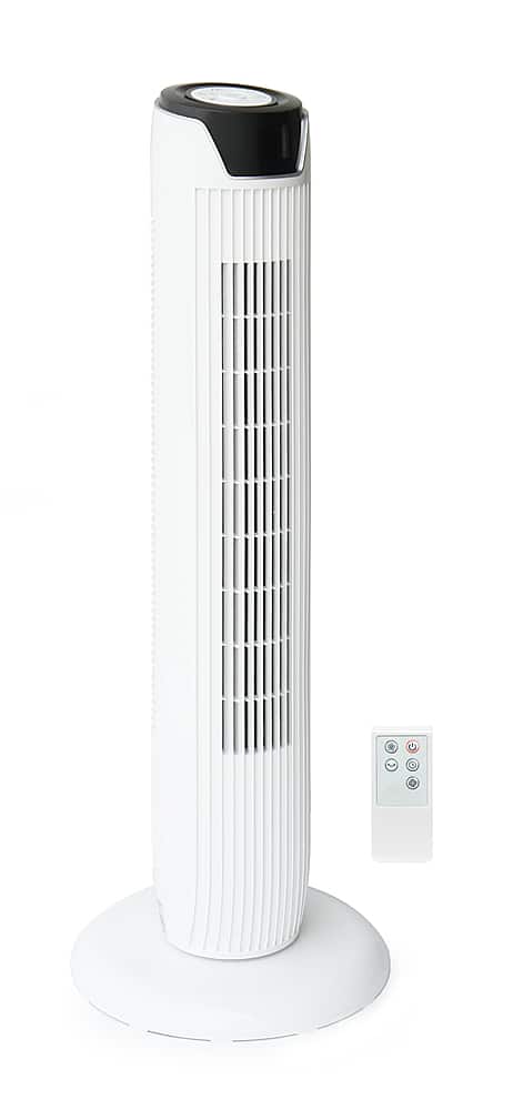 Front Zoom. Sunpentown - Tower Fan with Remote and Timer - White.