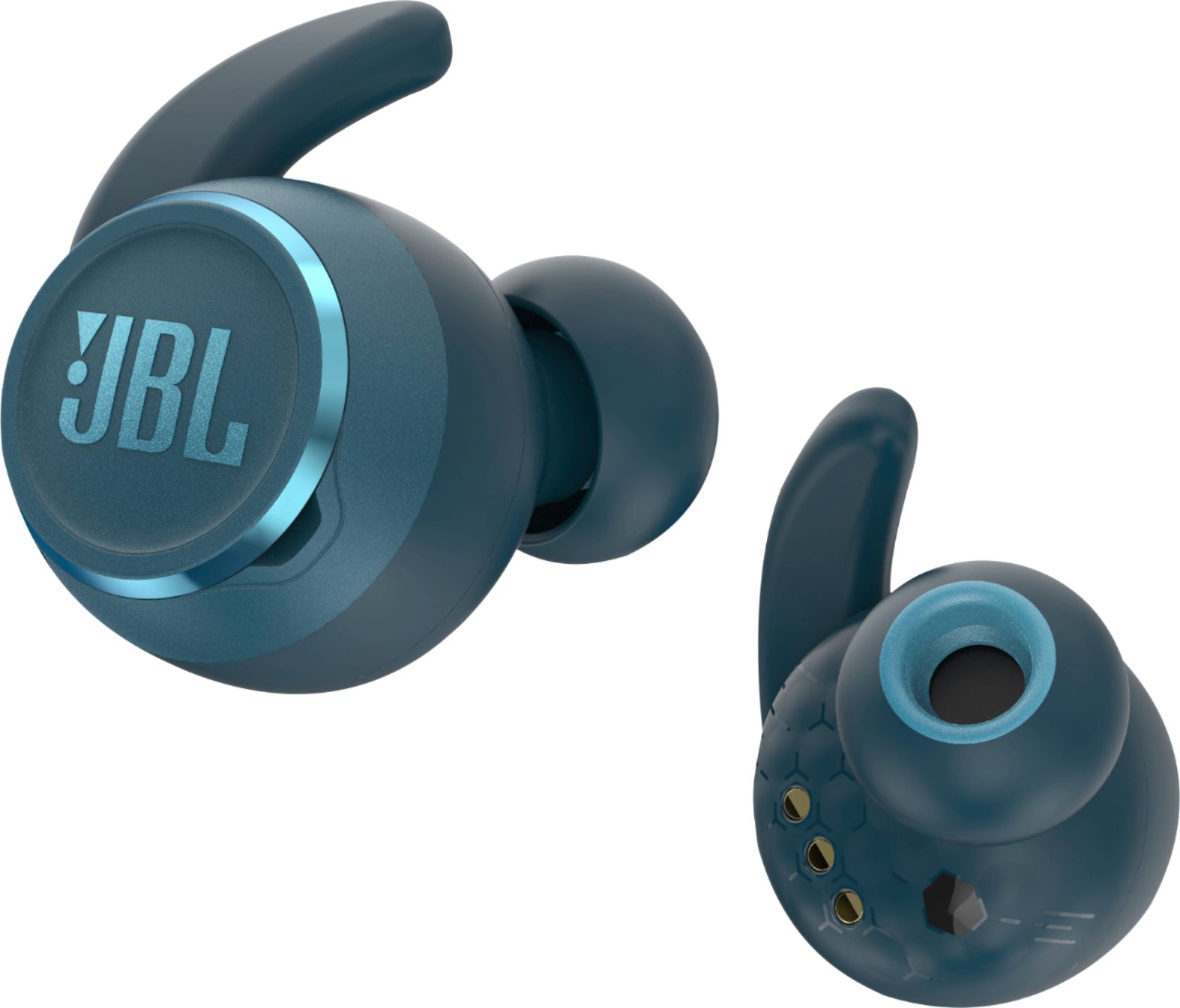 Angle View: JBL - Reflect Mini True Wireless Noise Cancelling In-Ear Earbuds - Blue