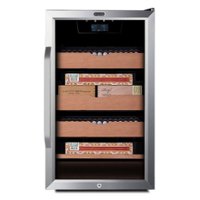 Whynter - 4.2 cu.ft. Cigar Cabinet Cooler and Humidor with Humidity Temperature Control - Silver - Front_Zoom