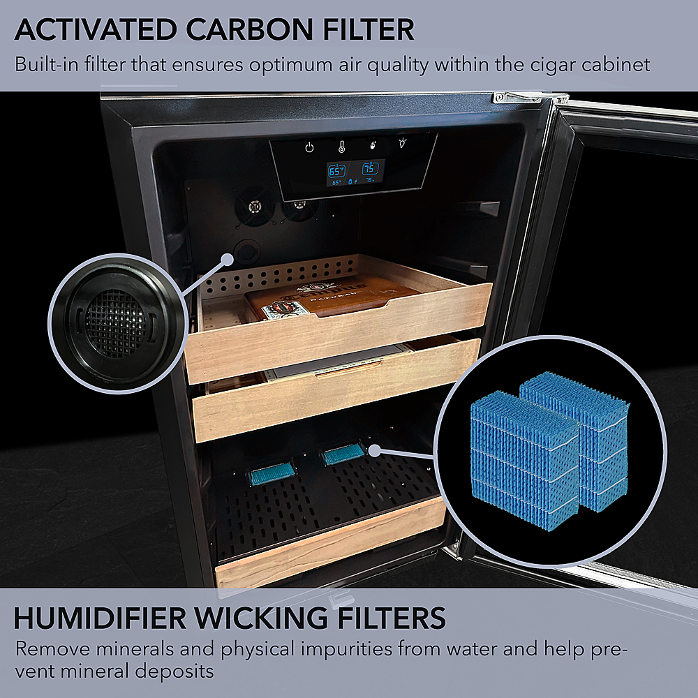Left View: Whynter - 4.2 cu.ft. Cigar Cabinet Cooler and Humidor with Humidity Temperature Control
