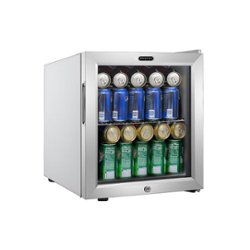 Whynter - 62-Can Beverage Refrigerator With Lock - Silver - Front_Zoom