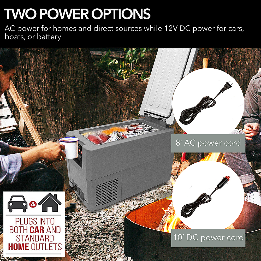 Angle View: Whynter - 34 Quart Compact Portable Freezer Refrigerator with 12v DC Option - Gray