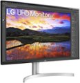 Angle Zoom. LG - Geek Squad Certified Refurbished UltraFine 32" IPS LED 4K UHD FreeSync Monitor with HDR - Black.