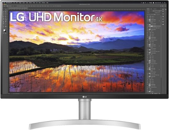 Front Zoom. LG - Geek Squad Certified Refurbished UltraFine 32" IPS LED 4K UHD FreeSync Monitor with HDR - Black.