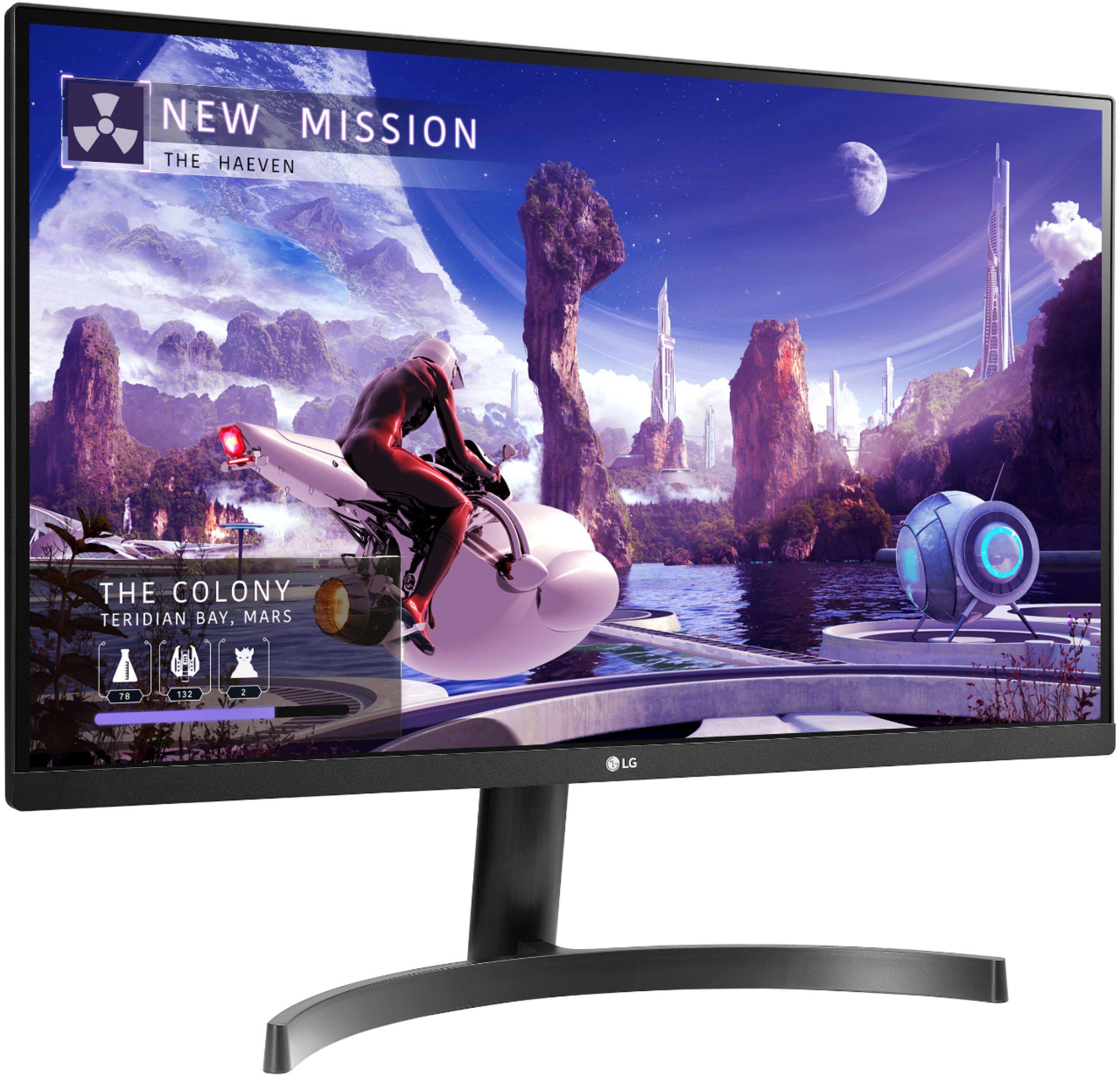 Alt View 1. LG - Geek Squad Certified Refurbished 27" IPS LED QHD FreeSync Monitor with HDR - Black.