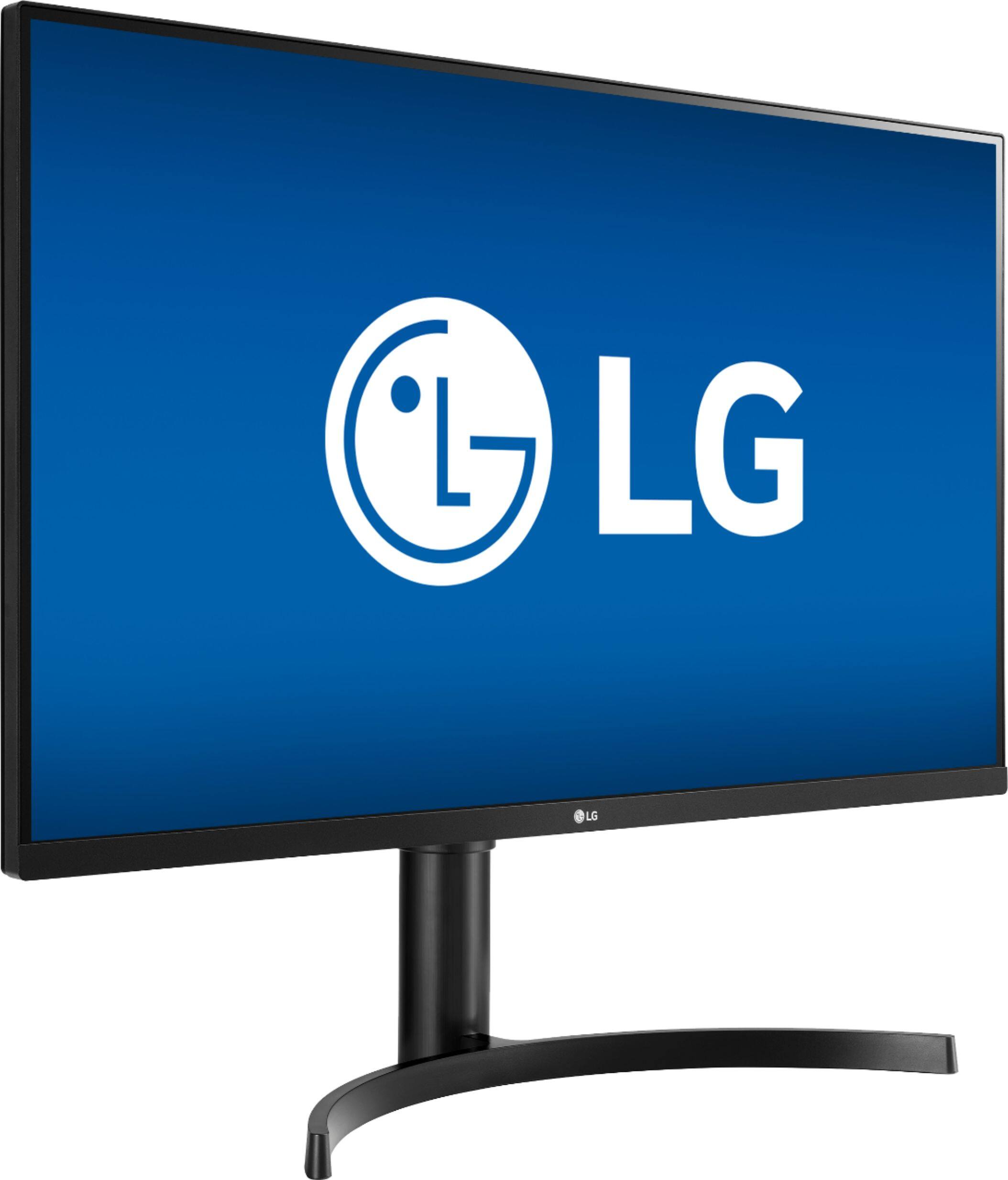 Left View: LG - Geek Squad Certified Refurbished 32" IPS LED QHD FreeSync Monitor with HDR - Black