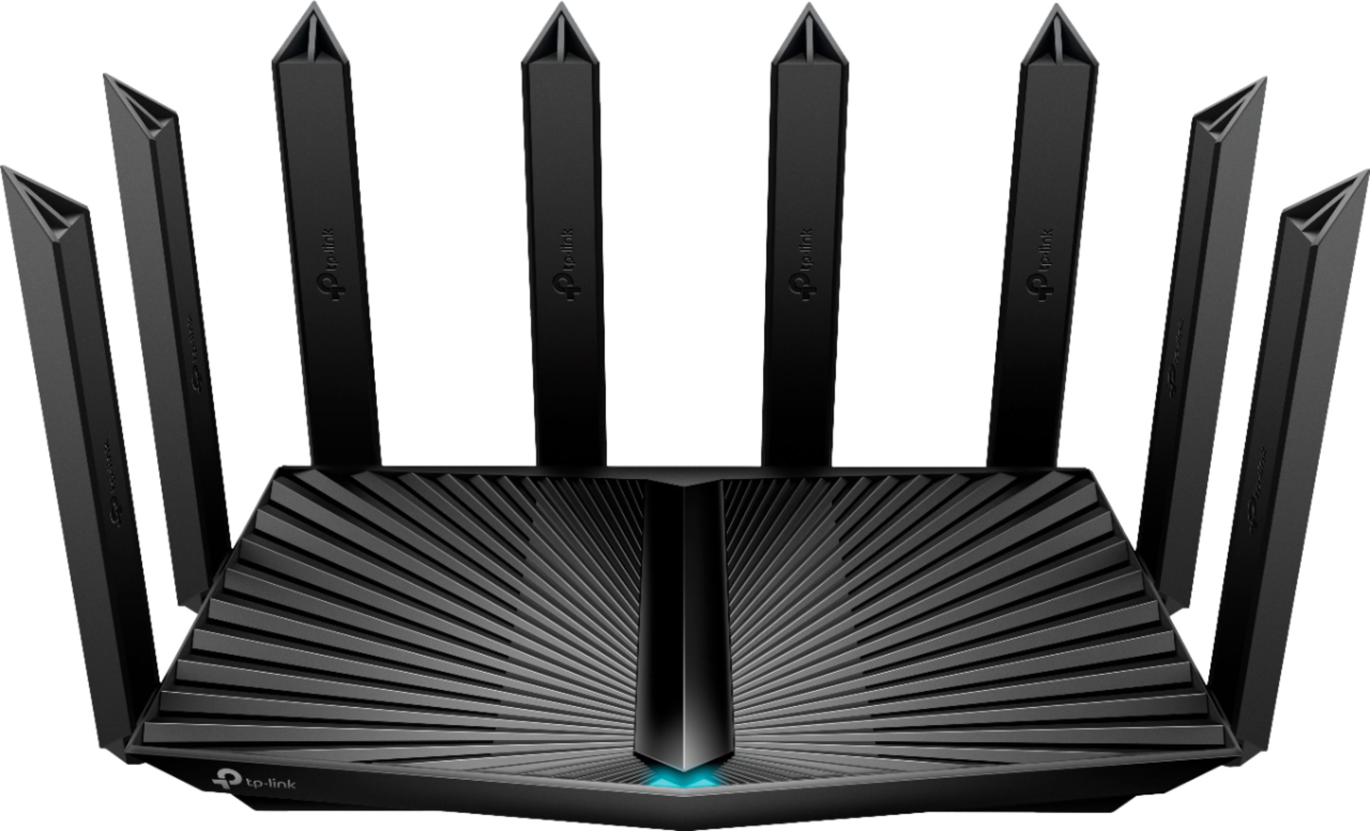 Angle View: TP-Link - Archer AX90 AX6600 Tri-Band Wi-Fi 6 Router - Black
