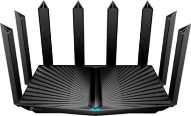 TP-Link - Archer AX90 AX6600 Tri-Band Wi-Fi 6 Router - Black - Angle_Zoom