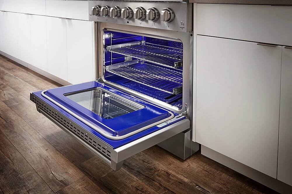 Alt View 12. Thor Kitchen - 5.2 cu. ft. Freestanding Dual Fuel Liquid Propane Range - Stainless Steel.