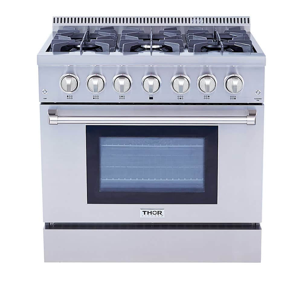 Alt View 17. Thor Kitchen - 5.2 cu. ft. Freestanding Dual Fuel Liquid Propane Range - Stainless Steel.
