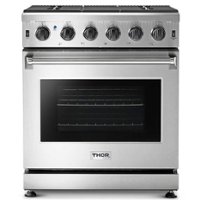 Thor Kitchen - 4.55 Cu.Ft Freestanding Liquid Propane Gas Convection Range - Stainless Steel - Front_Zoom