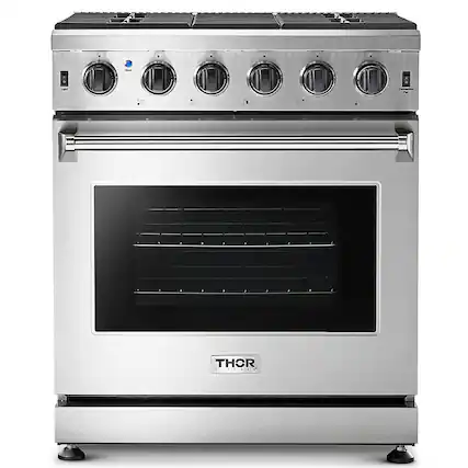 Front. Thor Kitchen - 4.55 Cu.Ft Freestanding Liquid Propane Gas Convection Range - Stainless Steel.