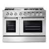 Front. Thor Kitchen - Professional 4.6 Cu. Ft. and 2.2 Cu. Ft. Dual Fuel Range - Stainless Steel.