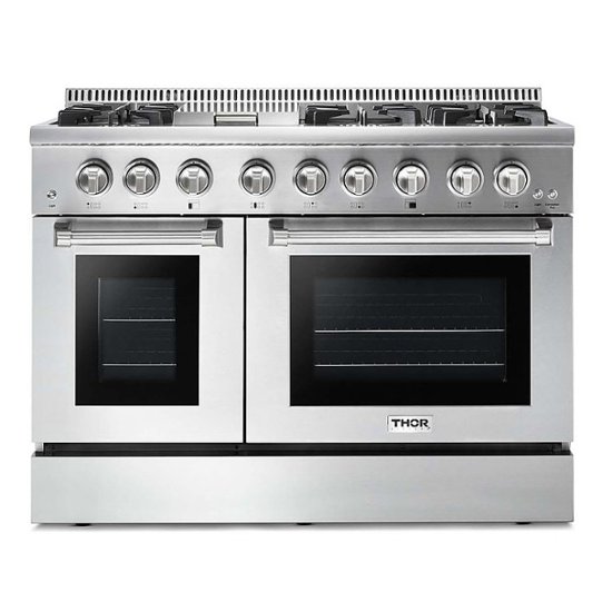 Thor Kitchen Professional 4.6 Cu. Ft. and 2.2 Cu. Ft. Dual Fuel Range  Stainless steel HRD4803U - Best Buy