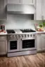Angle. Thor Kitchen - Professional 4.6 Cu. Ft. and 2.2 Cu. Ft. Dual Fuel Range - Stainless Steel.