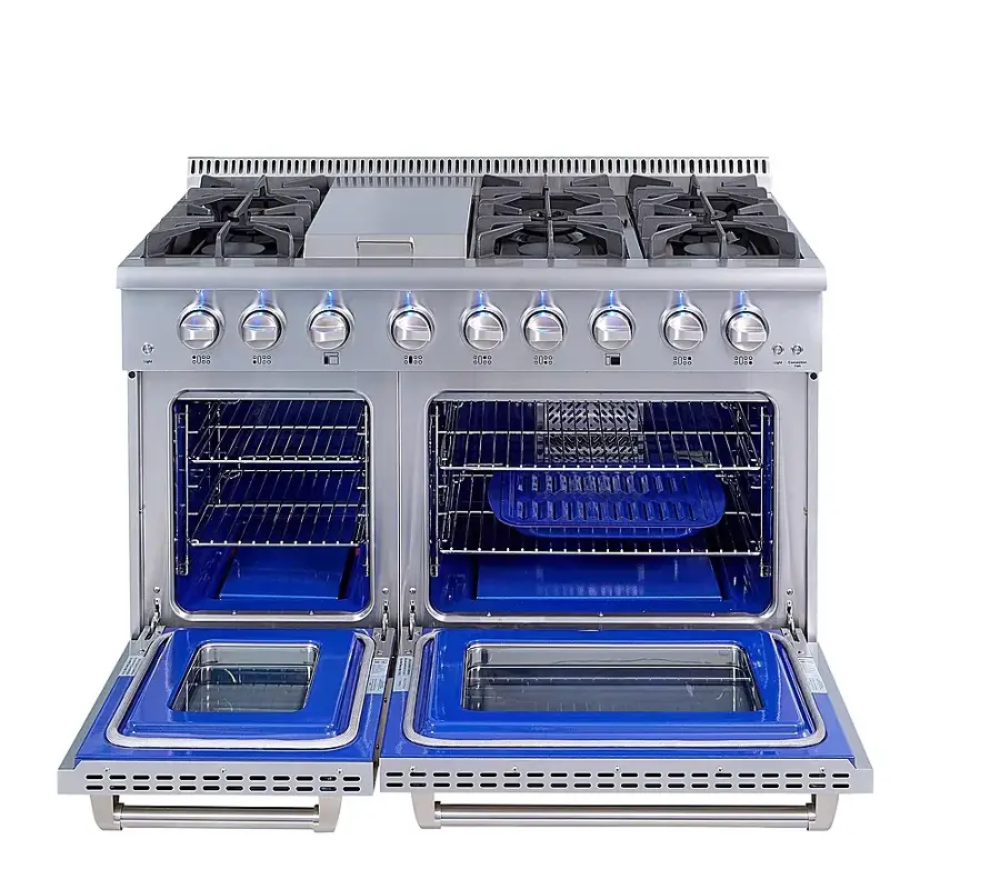 Alt View 16. Thor Kitchen - Professional 4.6 Cu. Ft. and 2.2 Cu. Ft. Dual Fuel Range - Stainless Steel.