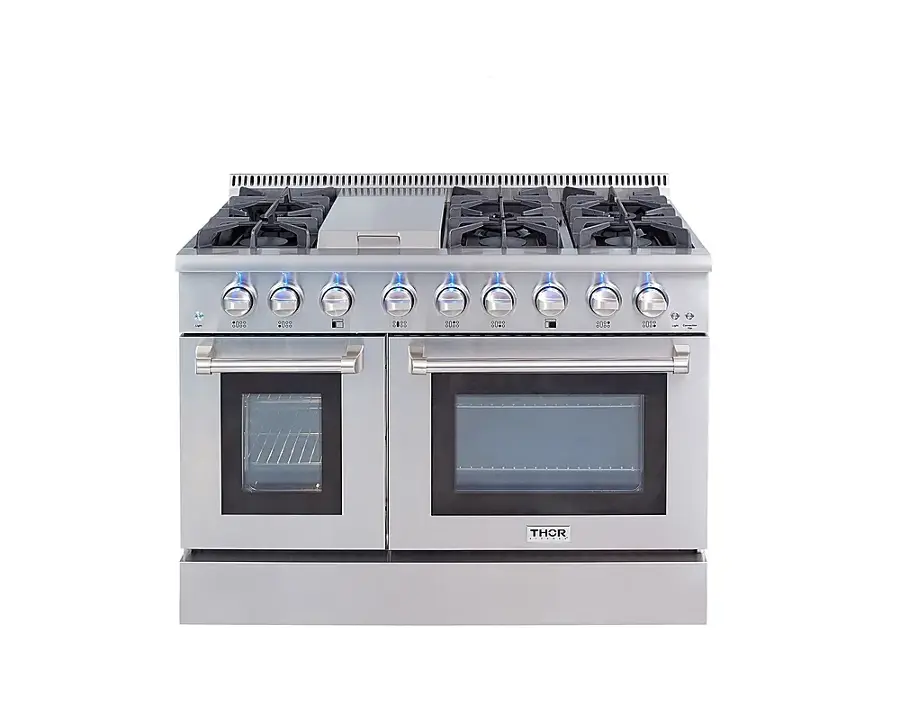 Alt View 18. Thor Kitchen - Professional 4.6 Cu. Ft. and 2.2 Cu. Ft. Dual Fuel Range - Stainless Steel.