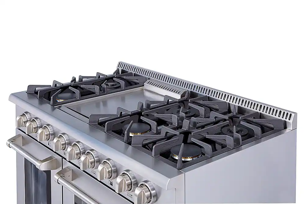 Alt View 15. Thor Kitchen - Professional 4.6 Cu. Ft. and 2.2 Cu. Ft. Dual Fuel Range Liquid Propane Range - Stainless Steel.