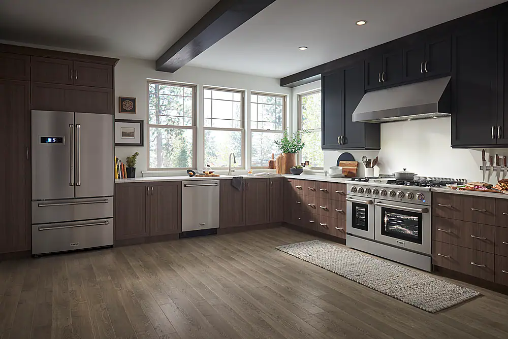 Alt View 21. Thor Kitchen - Professional 4.6 Cu. Ft. and 2.2 Cu. Ft. Dual Fuel Range Liquid Propane Range - Stainless Steel.