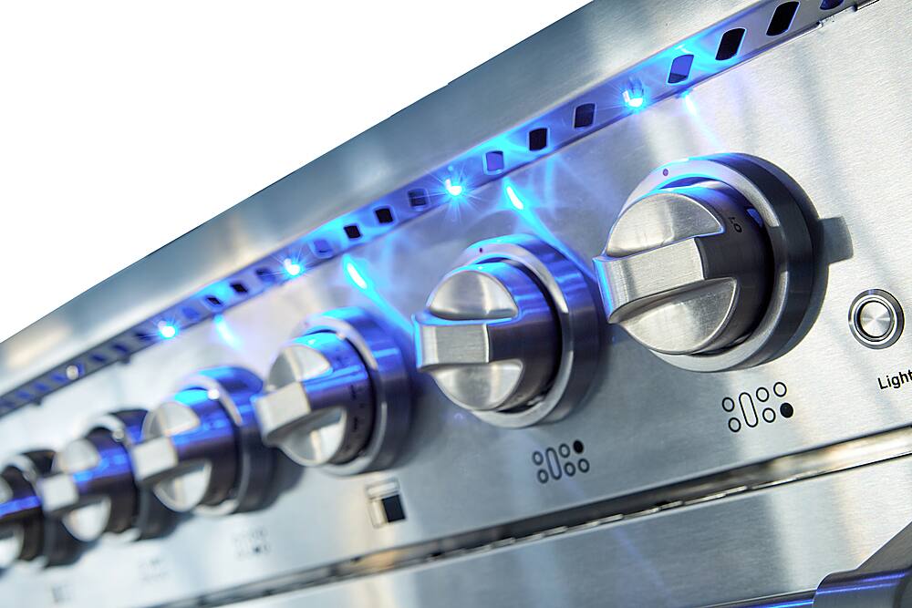 Alt View 22. Thor Kitchen - Professional 4.6 Cu. Ft. and 2.2 Cu. Ft. Dual Fuel Range Liquid Propane Range - Stainless Steel.