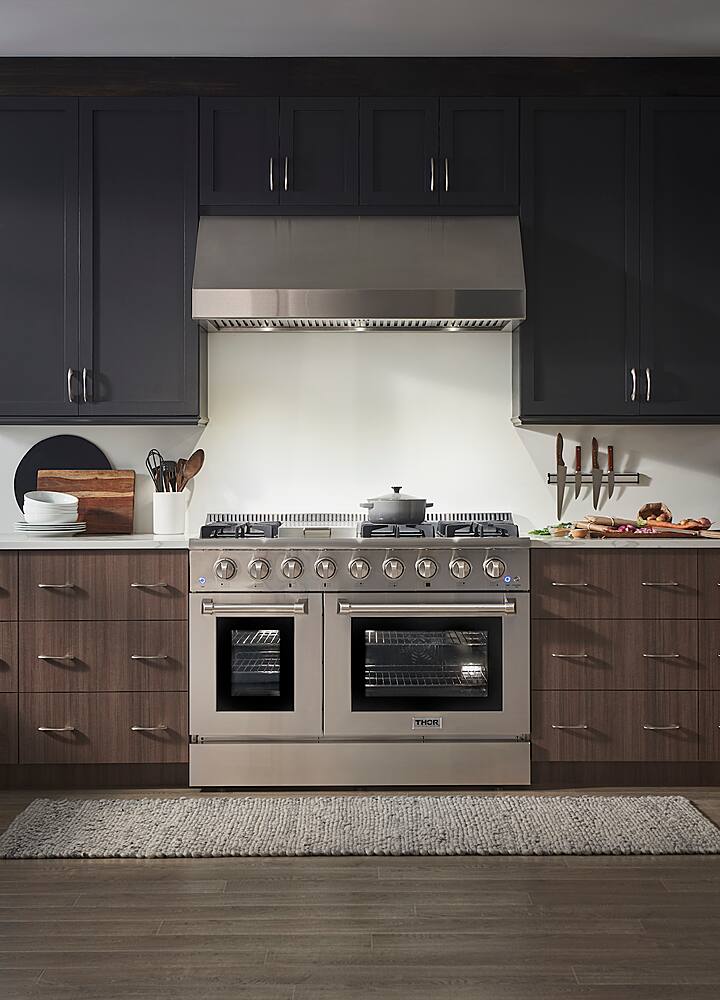 Alt View 20. Thor Kitchen - 6.7 Cu.Ft. Freestanding Double Oven Liquid Propane Gas Range - Stainless Steel.