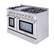 Left. Thor Kitchen - 6.7 Cu.Ft. Freestanding Double Oven Liquid Propane Gas Range - Stainless Steel.
