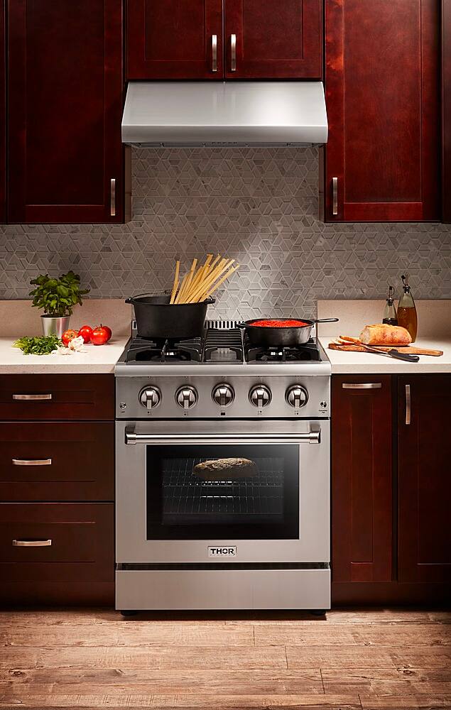Angle. Thor Kitchen - 4.2 cu. ft.Slide-In Professional Gas Range in Liquid Propane - Stainless Steel.