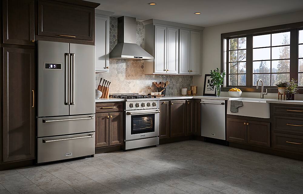 Alt View 23. Thor Kitchen - 4.2 cu. ft.Slide-In Professional Gas Range in Liquid Propane - Stainless Steel.
