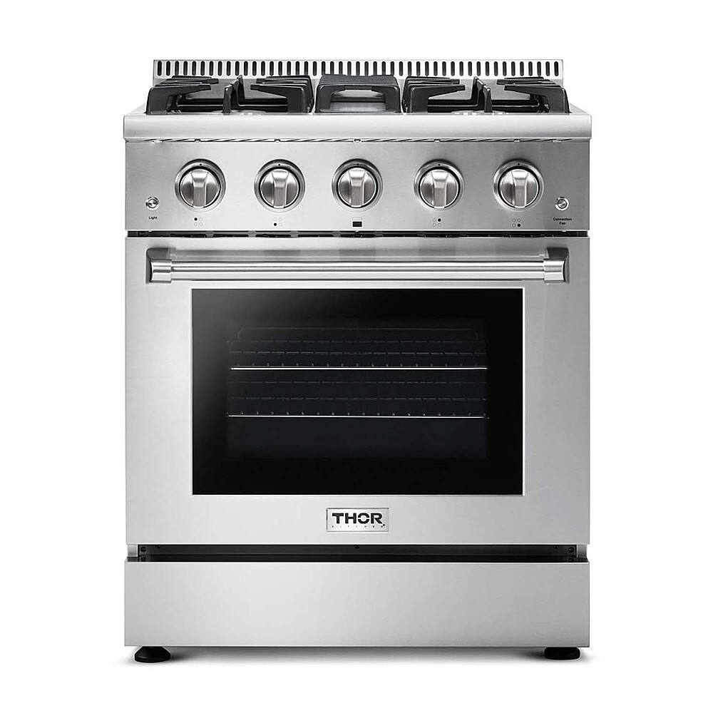 Front. Thor Kitchen - 4.2 cu. ft.Slide-In Professional Gas Range in Liquid Propane - Stainless Steel.