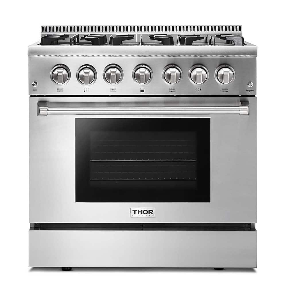 Front. Thor Kitchen - Professional 5.2 cu.ft Dual Fuel Range - Stainless Steel.