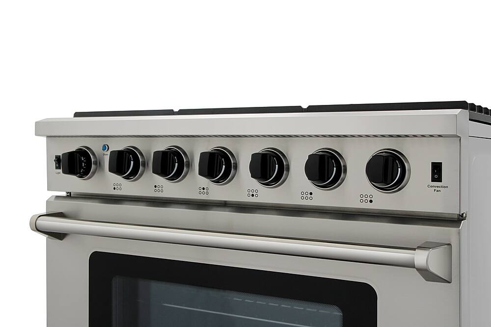 Alt View 13. Thor Kitchen - 6.8 cu ft Freestanding Double Oven Convection Gas Range - Stainless Steel.