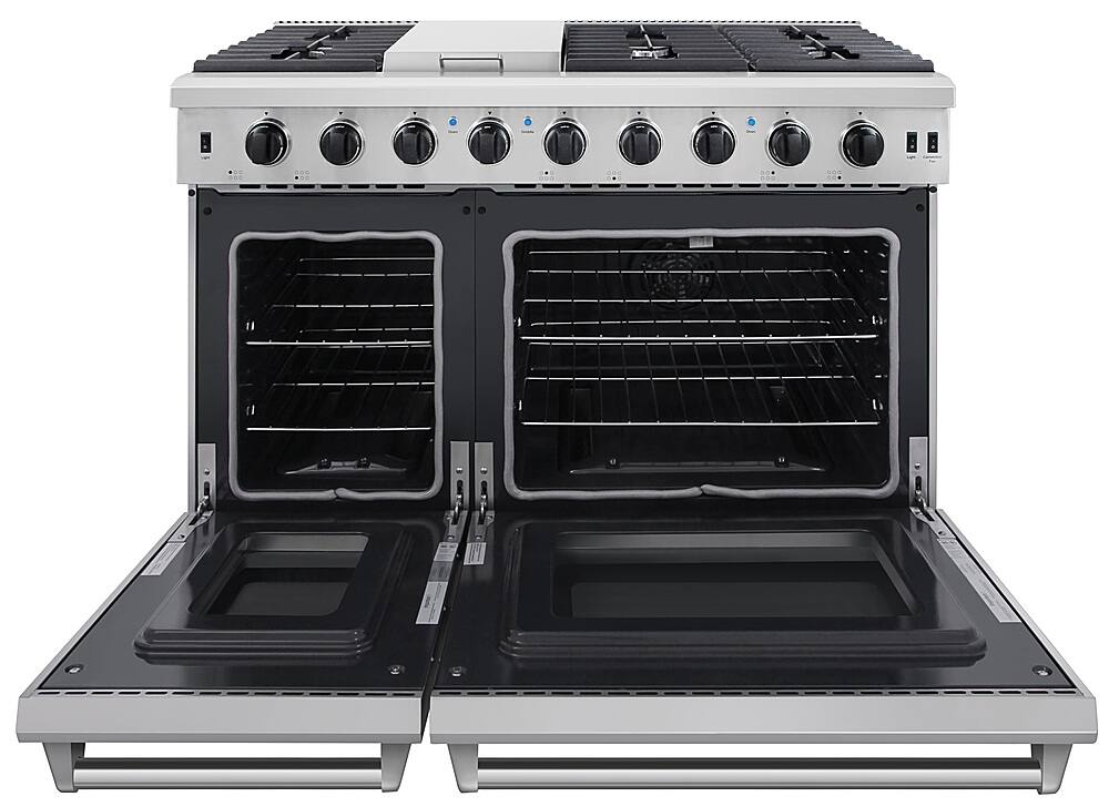 Alt View 16. Thor Kitchen - 6.8 cu ft Freestanding Double Oven Convection Gas Range - Stainless Steel.