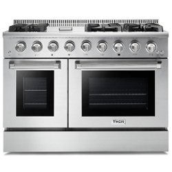 Thor Kitchen - 6.7cu ft Freestanding  Double Oven Convection Gas Range - Stainless Steel - Front_Zoom