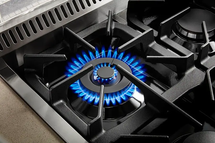 Alt View 13. Thor Kitchen - 6.7cu ft Freestanding  Double Oven Convection Gas Range - Stainless Steel.