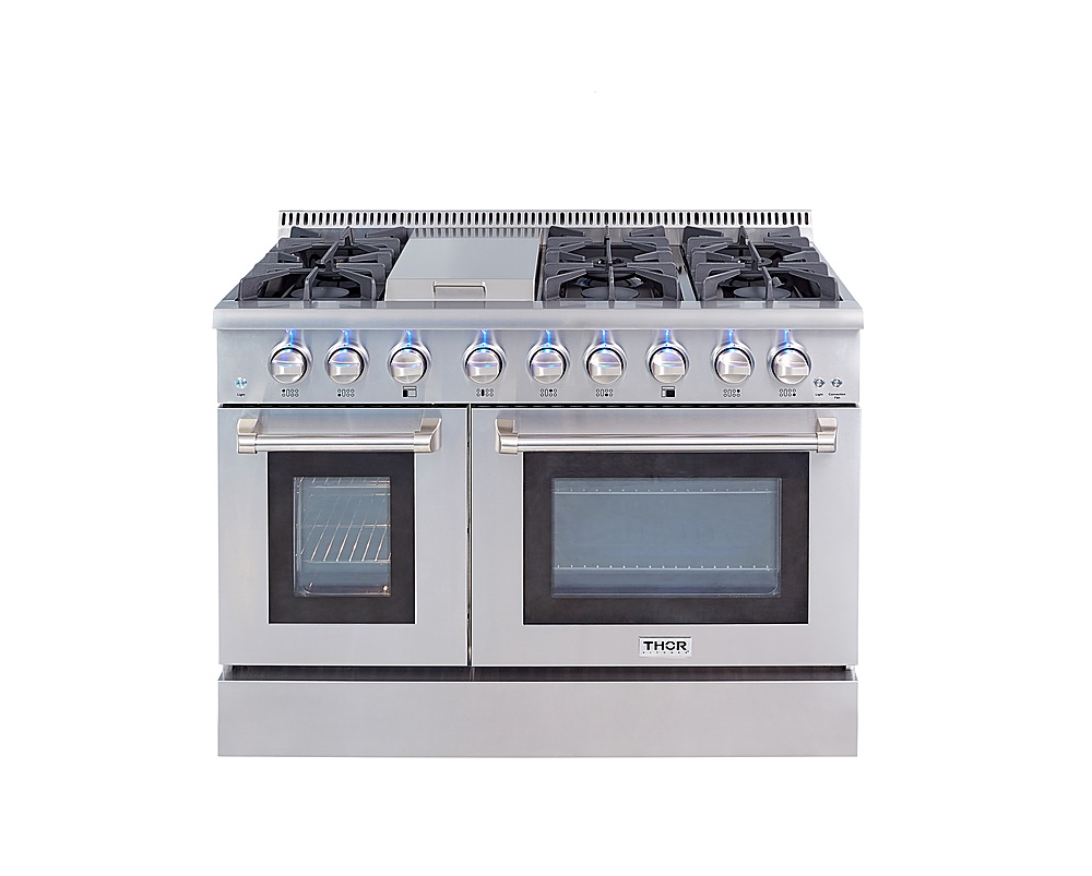 Thor Kitchen 48 in. Gas Range Top in Stainless Steel with 6 Burners  Including Power Burners and Griddle HRT4806U - The Home Depot