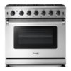 Thor Kitchen - 6.0 cu. ft. Freestanding Gas Convection Range with Storage - Stainless Steel
