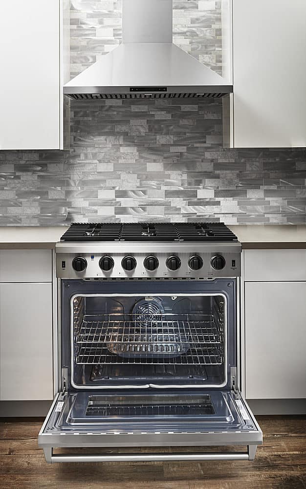 Alt View 11. Thor Kitchen - 6.0 cu. ft. Freestanding Gas Convection Range with Storage - Stainless Steel.