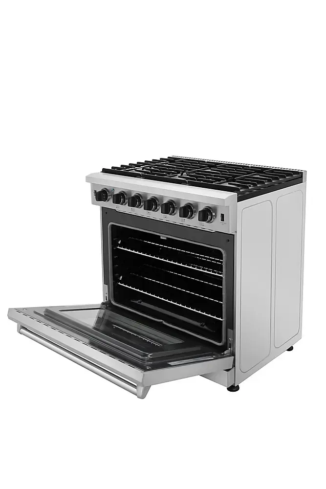Alt View 15. Thor Kitchen - 6.0 cu. ft. Freestanding Gas Convection Range with Storage - Stainless Steel.