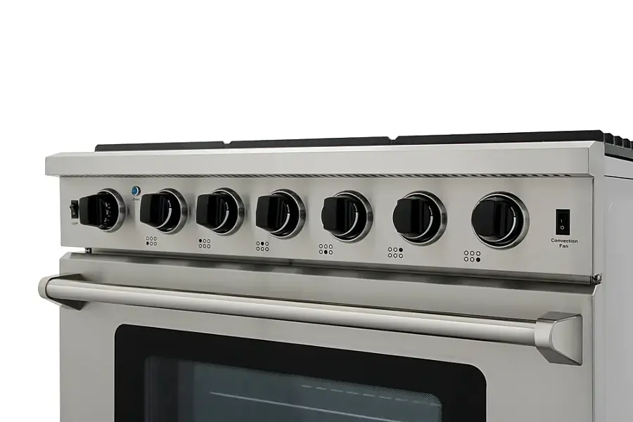 Alt View 17. Thor Kitchen - 6.0 cu. ft. Freestanding Gas Convection Range with Storage - Stainless Steel.