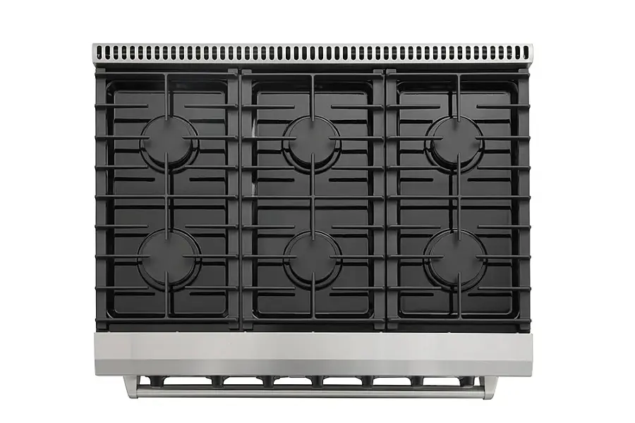 Alt View 18. Thor Kitchen - 6.0 cu. ft. Freestanding Gas Convection Range with Storage - Stainless Steel.