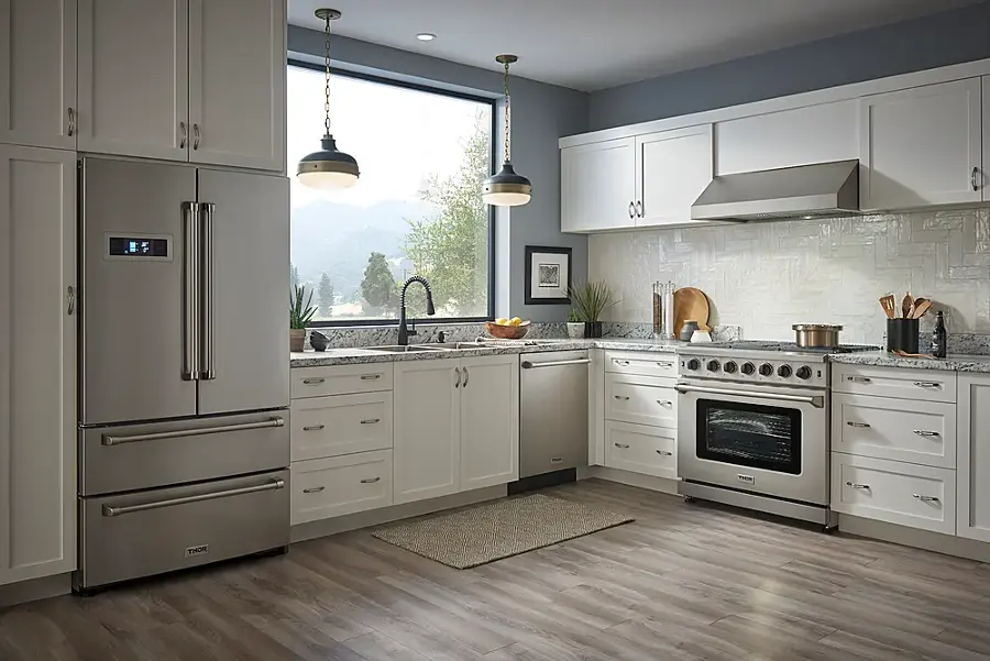 Alt View 20. Thor Kitchen - 6.0 cu. ft. Freestanding Gas Convection Range with Storage - Stainless Steel.
