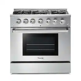 Thor Kitchen - 5.2 cu. ft. Freestanding Liquid Propane Gas Convection Range - Stainless Steel
