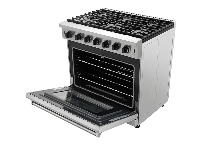 Alt View 16. Thor Kitchen - 6.0 Cu.Ft Freestanding Gas Convection Range with Storage Drawer- Liquid Propane - Stainless Steel.