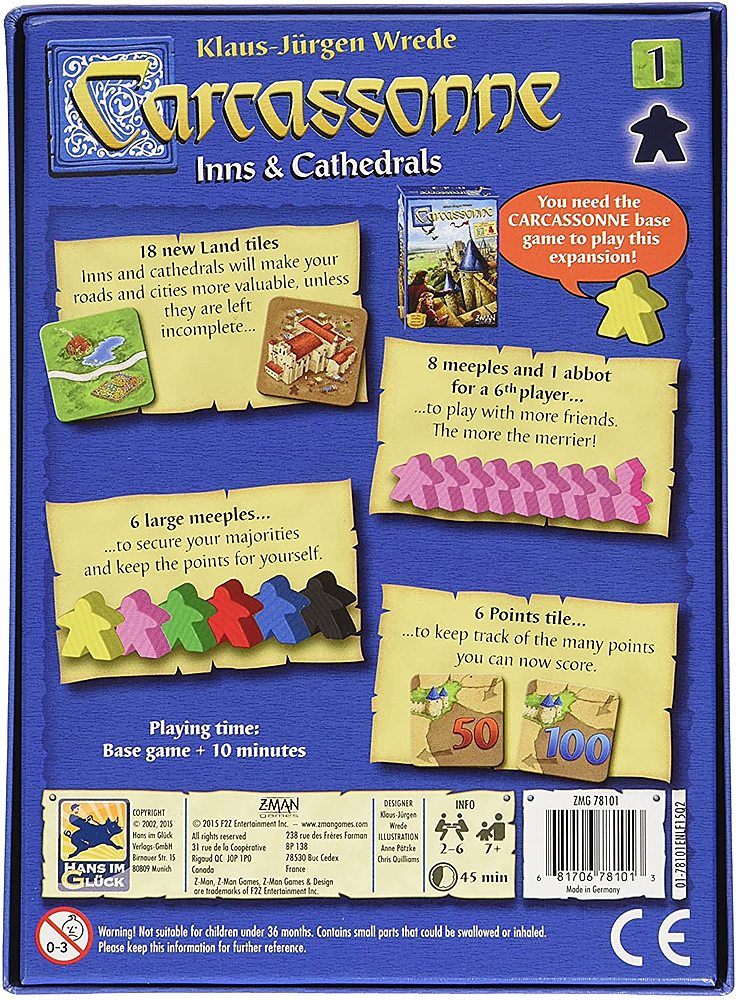 Z-MAN Games - CARCASSONNE EXP 1: INNS & CATHEDRALS