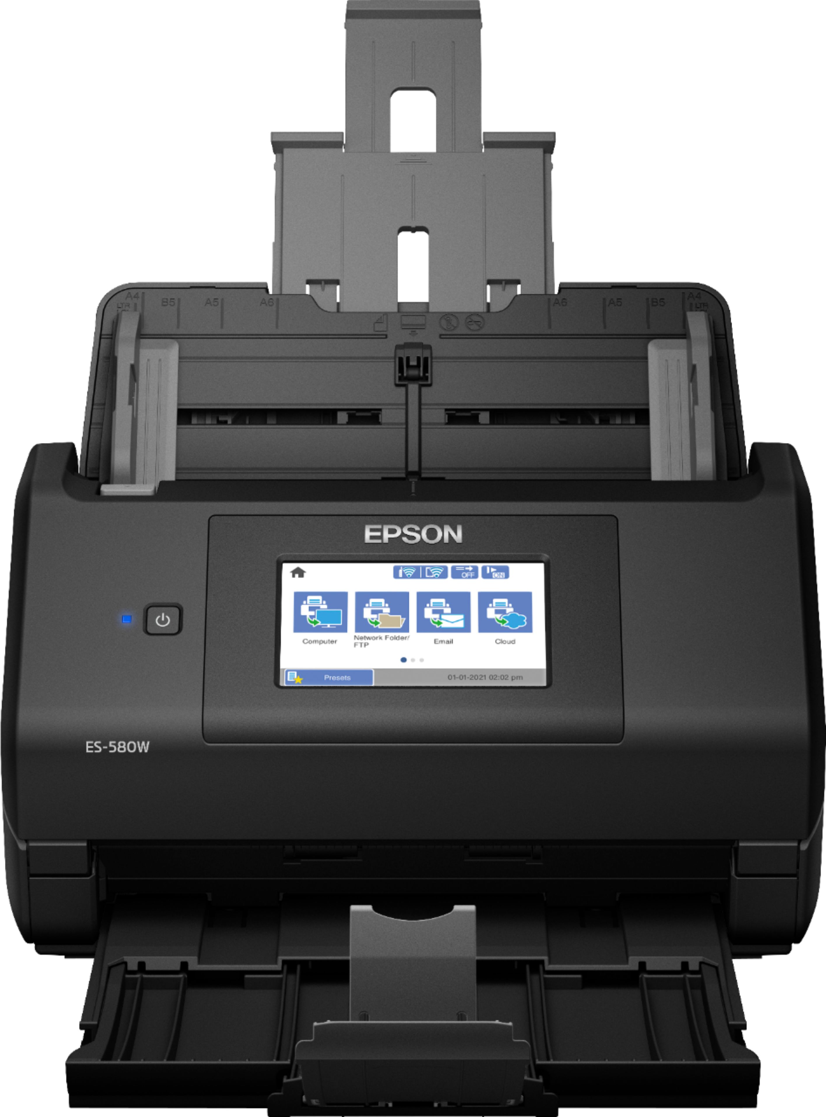 Epson - WorkForce ES-580W Wireless Duplex Touchscreen Desktop Document Scanner