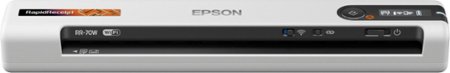 Epson - RapidReceipt RR-70W Wireless Mobile Receipt and Color Document Scanner - White